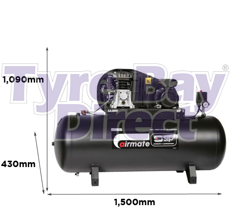 TBD06294 dimensions Airmate TN3/200-SRB Trade Belt Drive Air Compressor dimensions